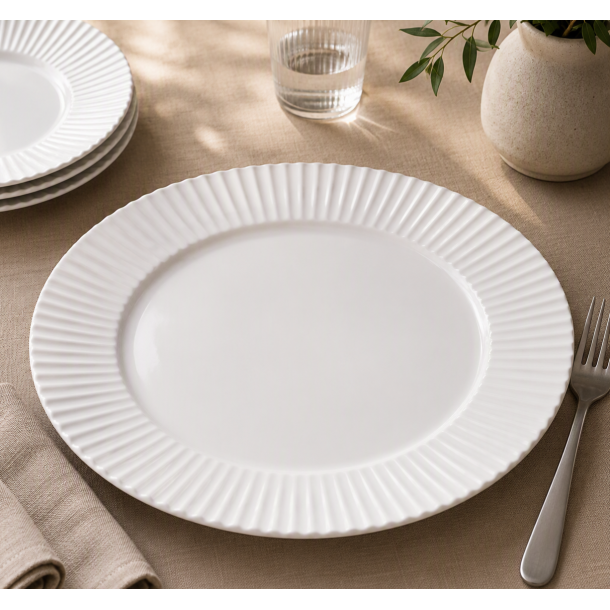 Lyngby Tallerken - 27 cm - Hvid