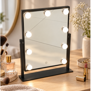 Make Up Spejl med 9 P�rer - 240 V - Sort
