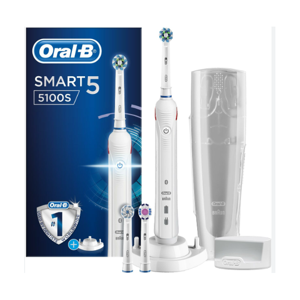 Oral-B Tandbrste Smart5 5100S - Incl. 3 Brster + Smartphone Holder + Rejseetui