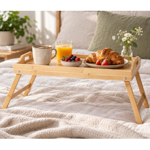 Sengebakke med foldeben - 50 x 30 x 21 cm - Bambus