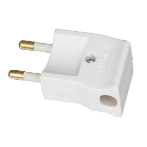 Hanstik i Hvid - Vinklet til Dobbelt Stikkontakt