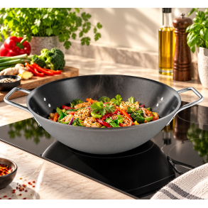 Eva Trio Grey Line Wok - 32 cm - Keramisk Slip-Let