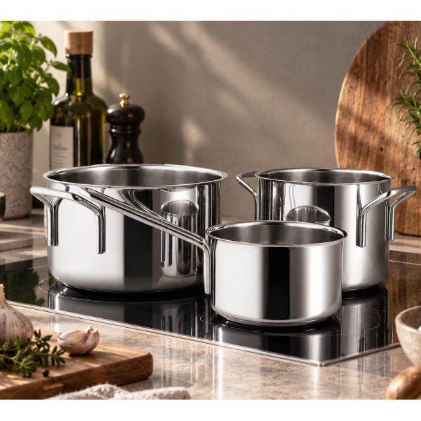 Eva Trio Grydes�t - 3 Dele - Recycled Rustfrit St�l 