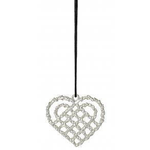 Karen Blixen Flettet Julehjerte - 7 cm - Forslvet