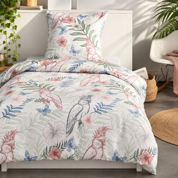 Premium Quality Senges�t - 140 x 200 cm - Papeg�je + Blomster
